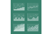 Charts Collection with Frames Vector Illustration