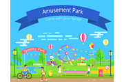 Amusement and Healthy Park Vector Illustration