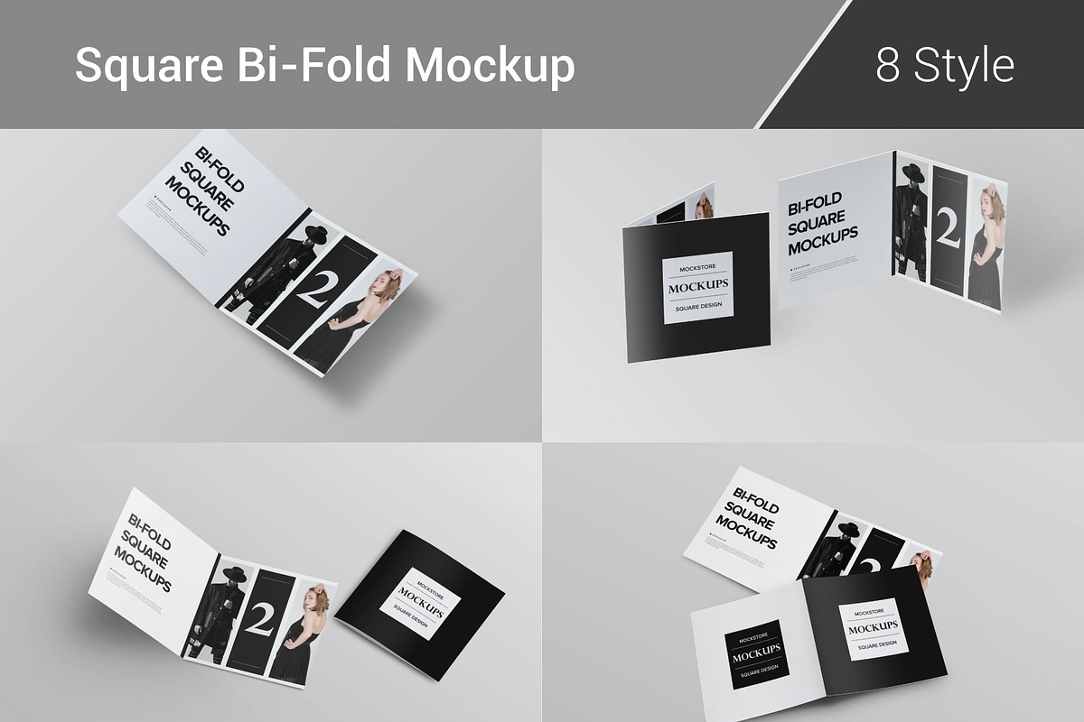 Bi-Fold Brochure Mockup 8 Style in Print Mockups - product preview 8