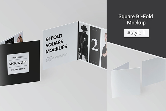 Bi-Fold Brochure Mockup 8 Style in Print Mockups - product preview 1