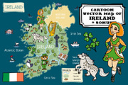 Cartoon map of Ireland +bonus