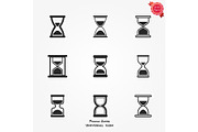 Vector black hourglass icons set