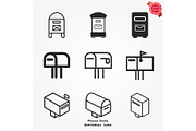 Mail box icon. Flat Vector
