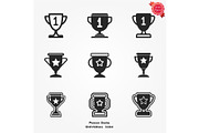 Trophy icons on white background