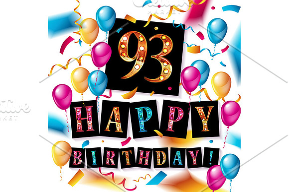 93 years anniversary, happy birthday in Graphics - product preview 1