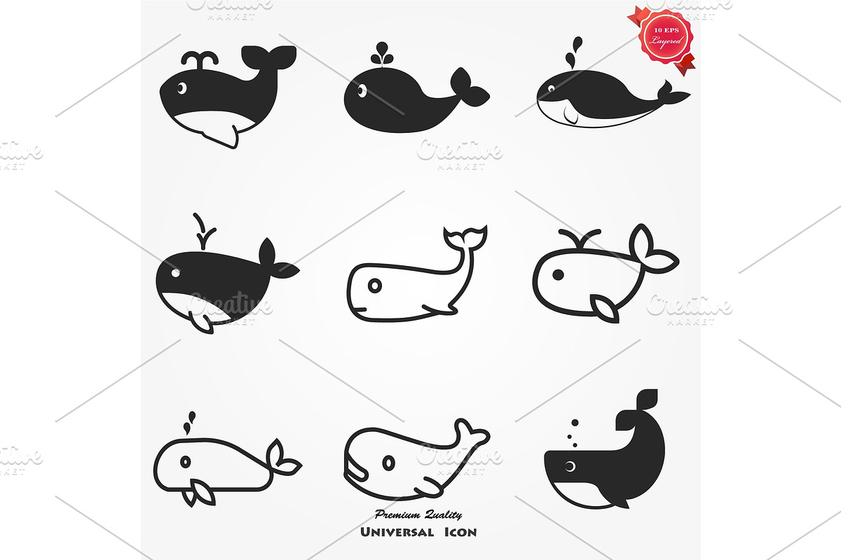 Humpback whale icon. in Illustrations - product preview 8