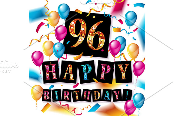 Happy birthday 96 years anniversary in Graphics - product preview 1