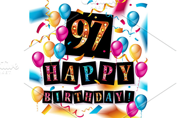 Happy birthday 97 years anniversary in Graphics - product preview 1