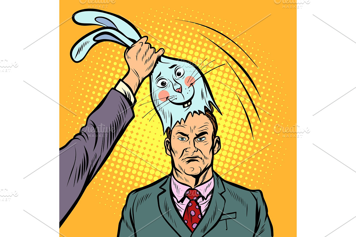 Negative man under the mask of a good Bunny in Illustrations - product preview 8