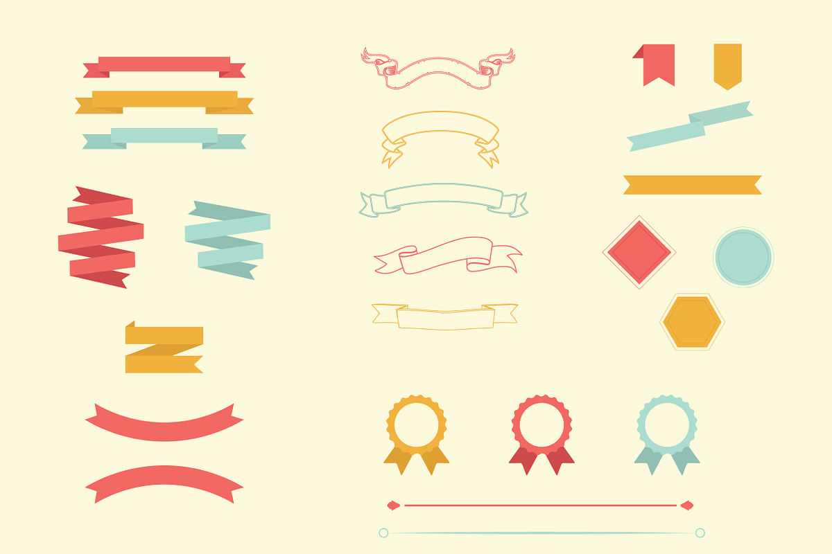 Vector ribbon, banner, border pack in Objects - product preview 8
