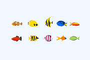 10 Tropical Fish Icons