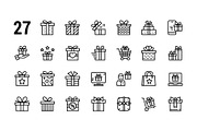 Gift, present, surprise vector icons