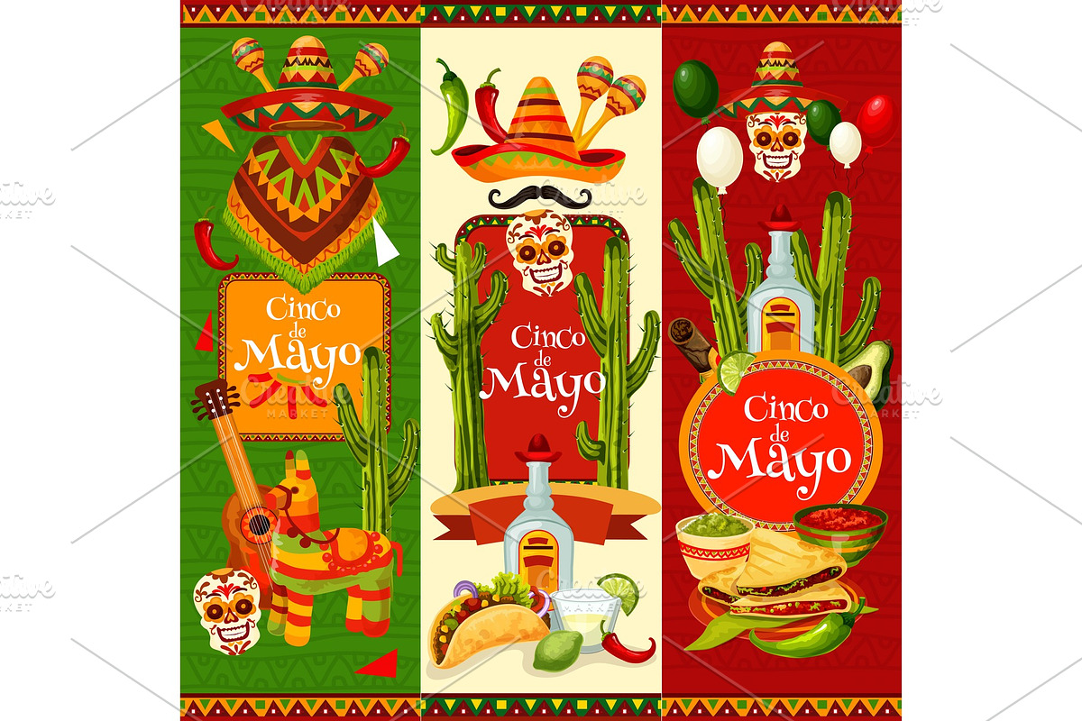 Cinco de Mayo banner for mexican party invitation in Illustrations - product preview 8