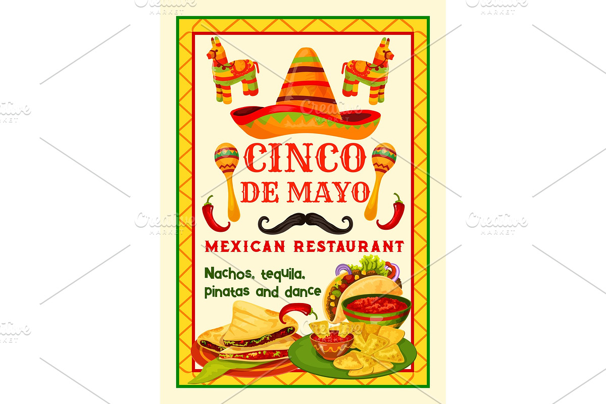 Mexican festive food card of Cinco de Mayo holiday in Illustrations - product preview 8