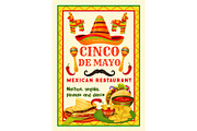 Mexican festive food card of Cinco de Mayo holiday
