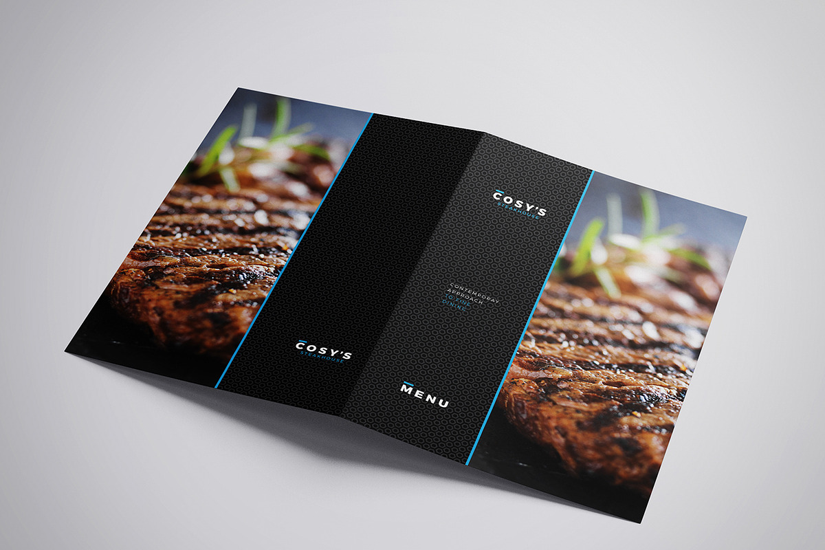 Folding A3 Restaurant Template in Business Card Templates - product preview 8