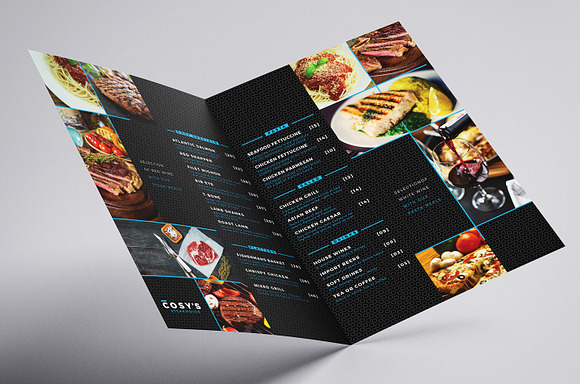 Folding A3 Restaurant Template in Business Card Templates - product preview 1