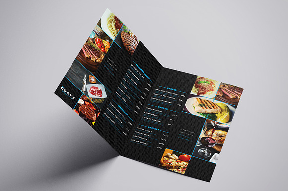 Folding A3 Restaurant Template in Business Card Templates - product preview 3
