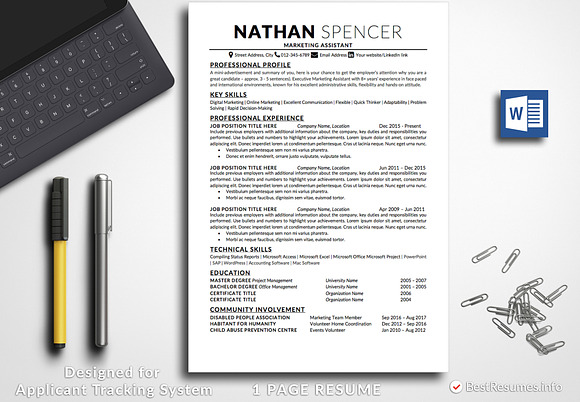 Professional Resume Template Word in Resume Templates - product preview 2