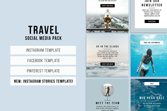 Travel Social Media Pack in Instagram Templates - product preview 4