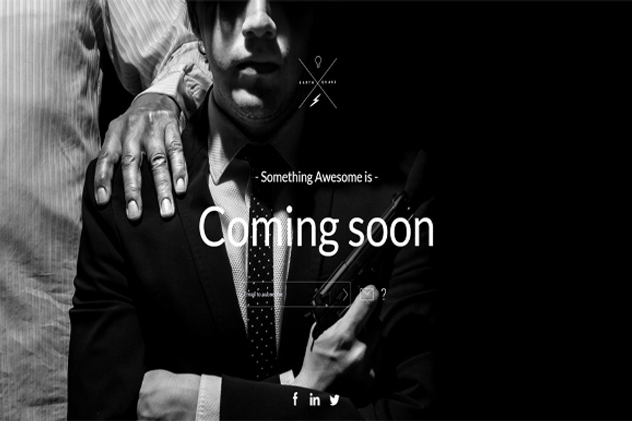 B&W Coming Soon Template in Landing Page Templates - product preview 8
