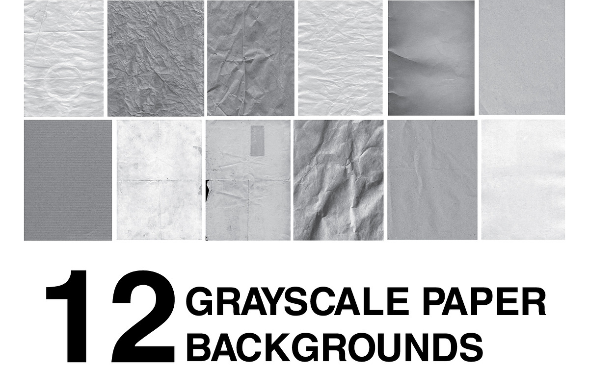 12 Grayscale Paper Backgrounds in Textures - product preview 8