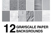 12 Grayscale Paper Backgrounds