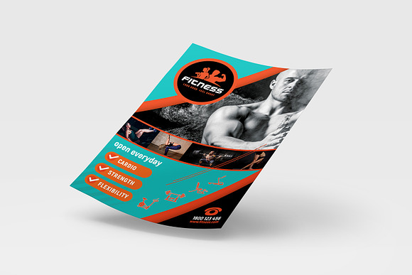 A4 Gym / Fitness Poster Template in Stationery Templates - product preview 1