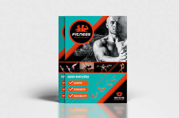 A4 Gym / Fitness Poster Template in Stationery Templates - product preview 3