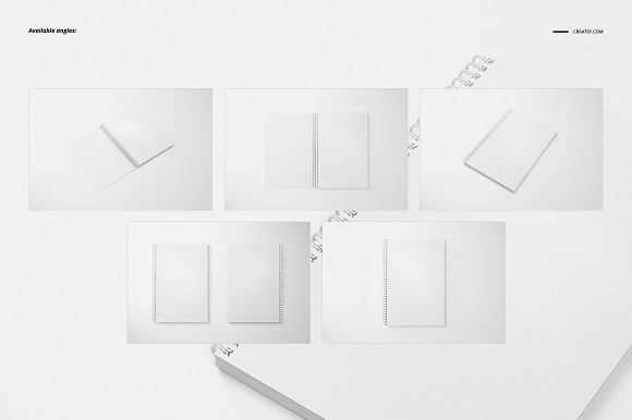 A4 Notebook Mockup Set (square holes in Print Mockups - product preview 2