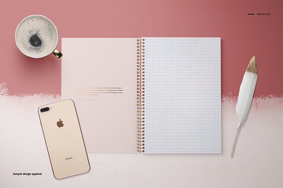 A4 Notebook Mockup Set (square holes in Print Mockups - product preview 4