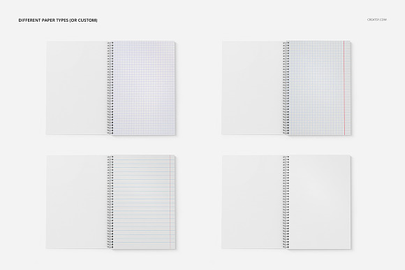 A4 Notebook Mockup Set (square holes in Print Mockups - product preview 11