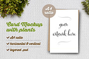 Card Mockup with Plants