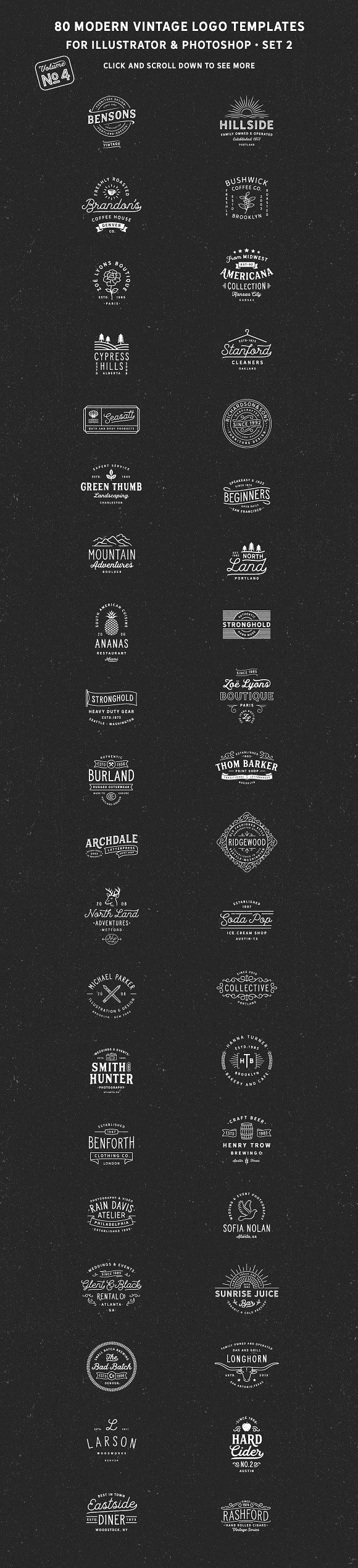 80 Modern Vintage Logos vol. 4 in Logo Templates - product preview 7