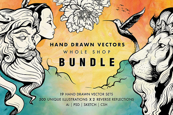 Hand Drawn Vectors Bundle in Illustrations - product preview 4