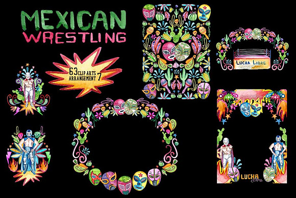 Lucha libre / Mexican wrestling clip in Illustrations - product preview 3