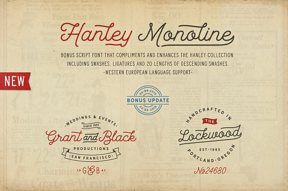 Hanley Font Collection in Script Fonts - product preview 4