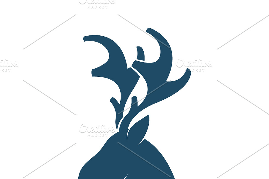deer head vector logo template