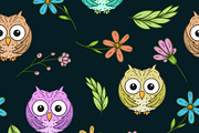 cute owl seamless pattern