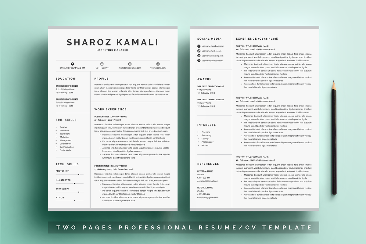 Word Resume & Cover Letter in Letter Templates - product preview 8