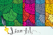 Set of seamless patterns with palm