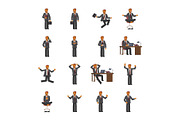 Set of businessman characters
