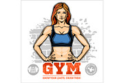 Sexy girl in sportswear. Fitness lifestyle. Vector illustration