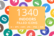 1340 Indoors Filled Round Icons