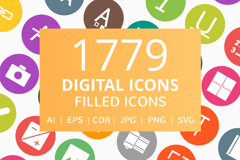 1779 Digital Filled Round Icons