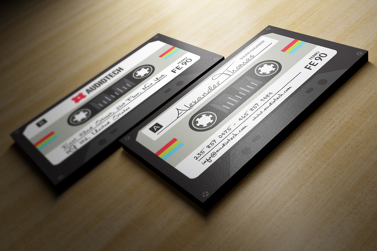 Cassette Tape Business Card in Business Card Templates - product preview 8