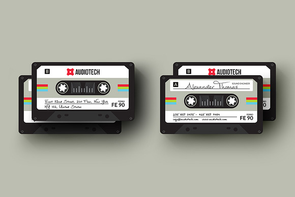 Cassette Tape Business Card in Business Card Templates - product preview 1