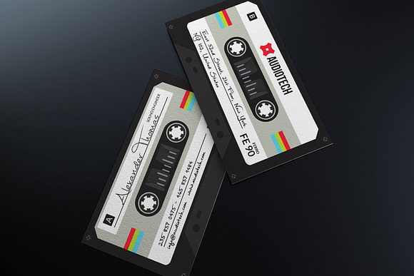 Cassette Tape Business Card in Business Card Templates - product preview 2