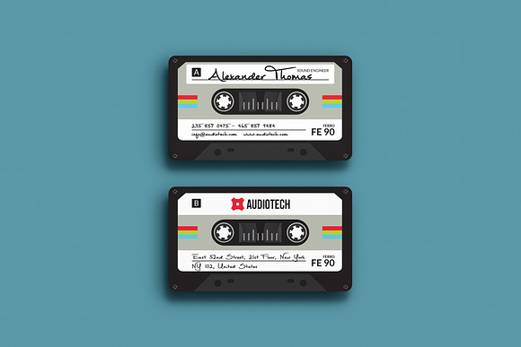 Cassette Tape Business Card in Business Card Templates - product preview 3