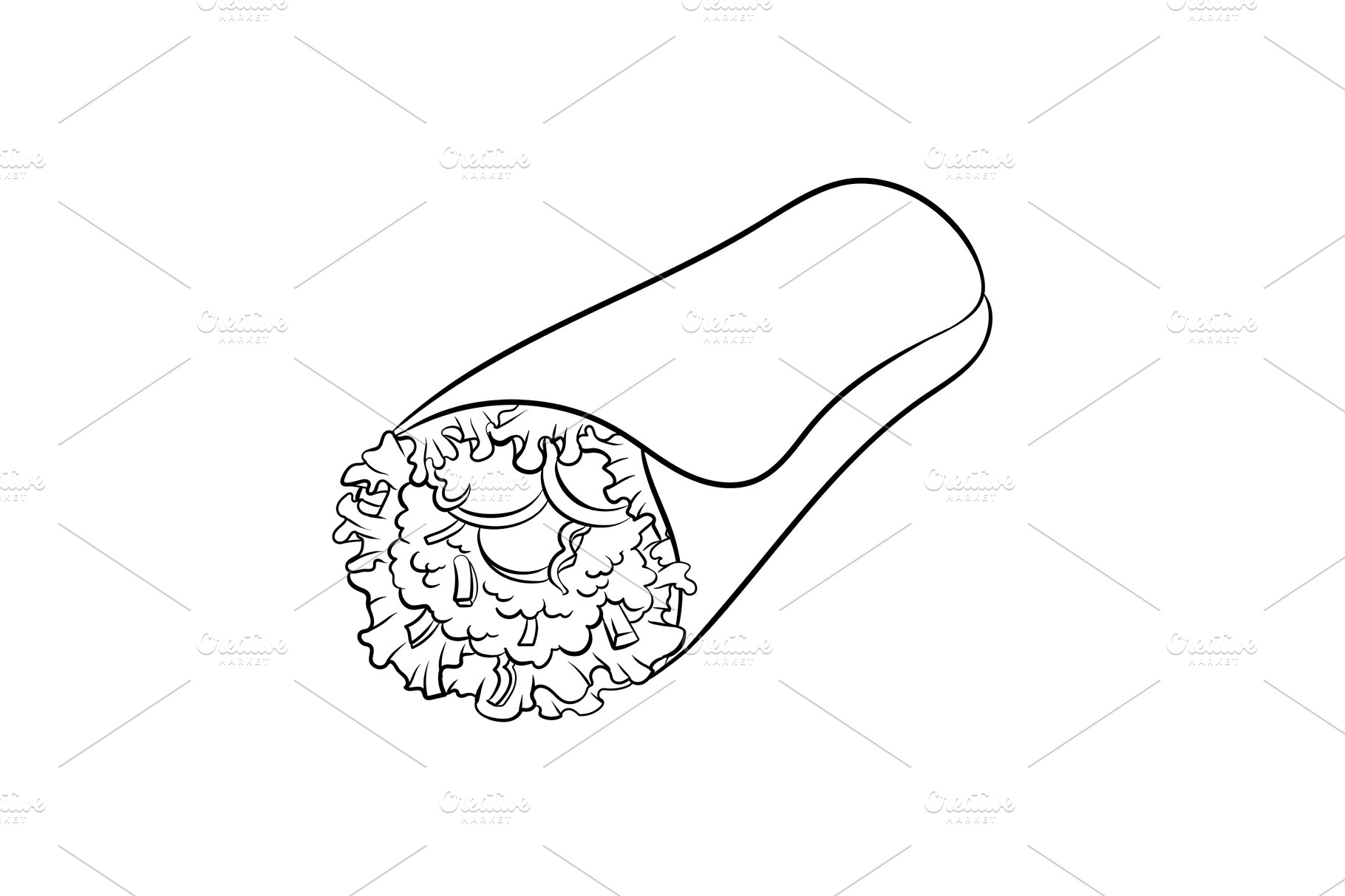 Download Burrito coloring book vector illustration | Custom-Designed Illustrations ~ Creative Market